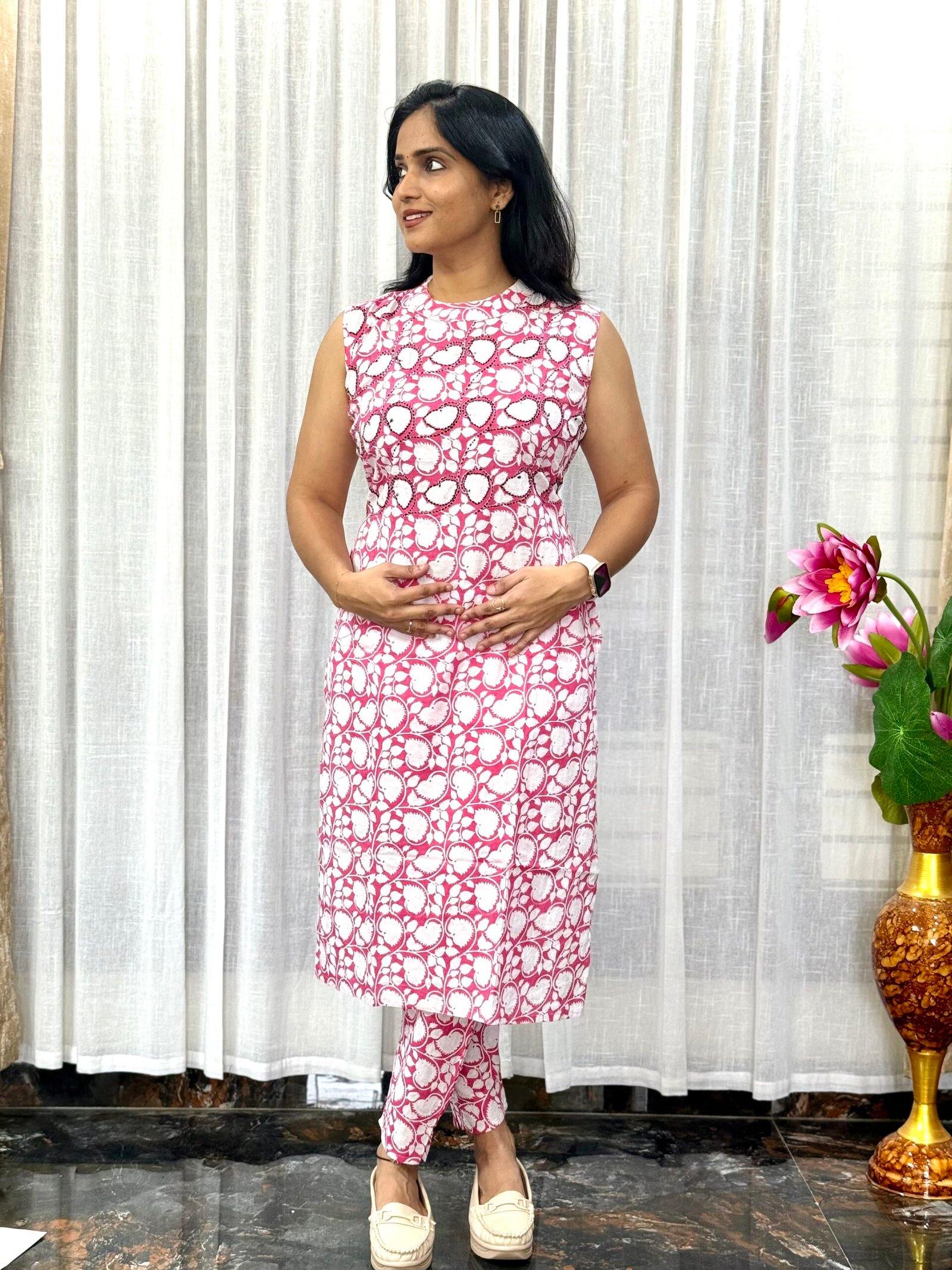 Straight Cut High Neck Coord Set – Pure Cotton (2S05082503)