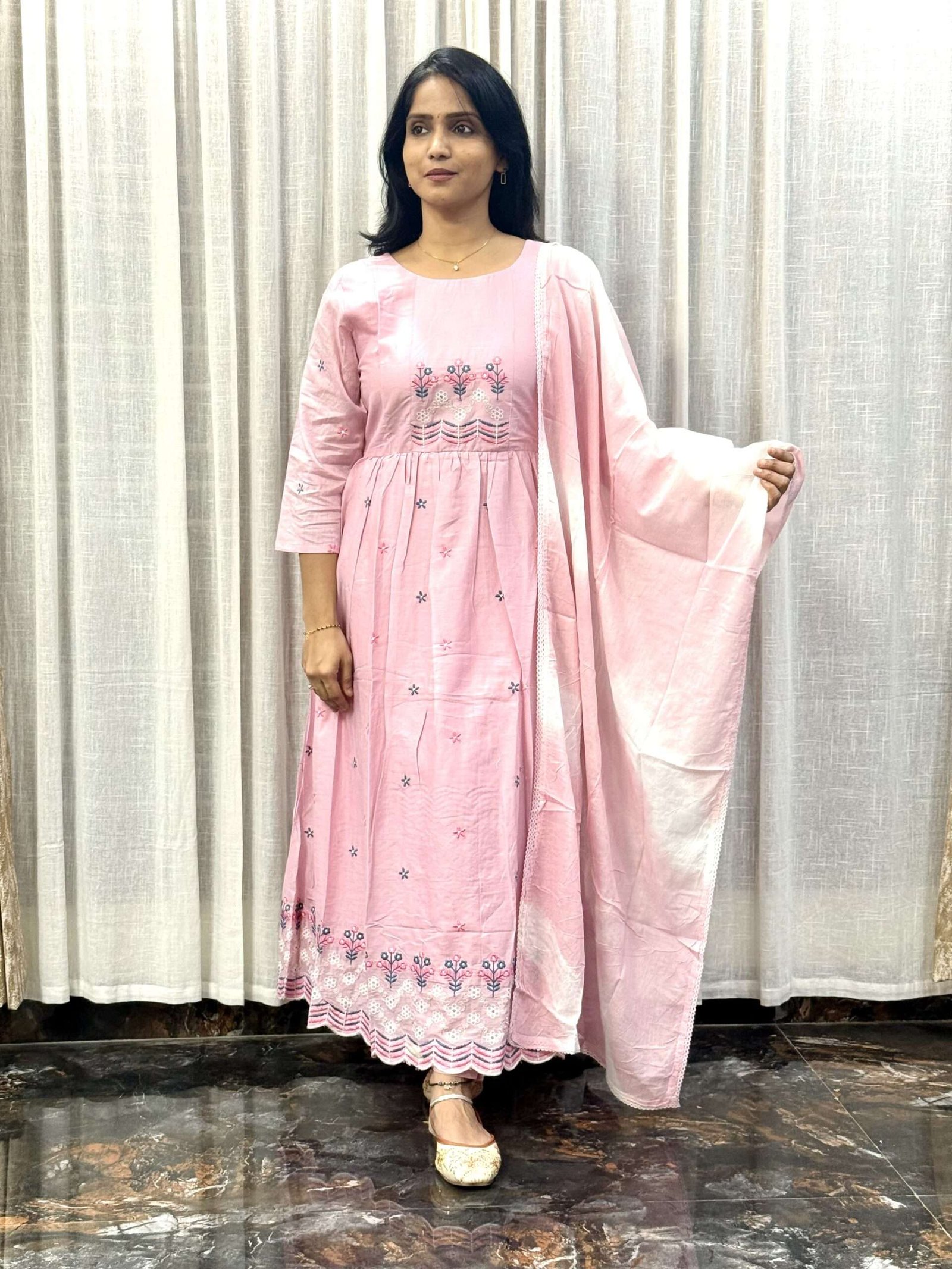 Mul Cotton Frock Kurti Set (3S10082511)