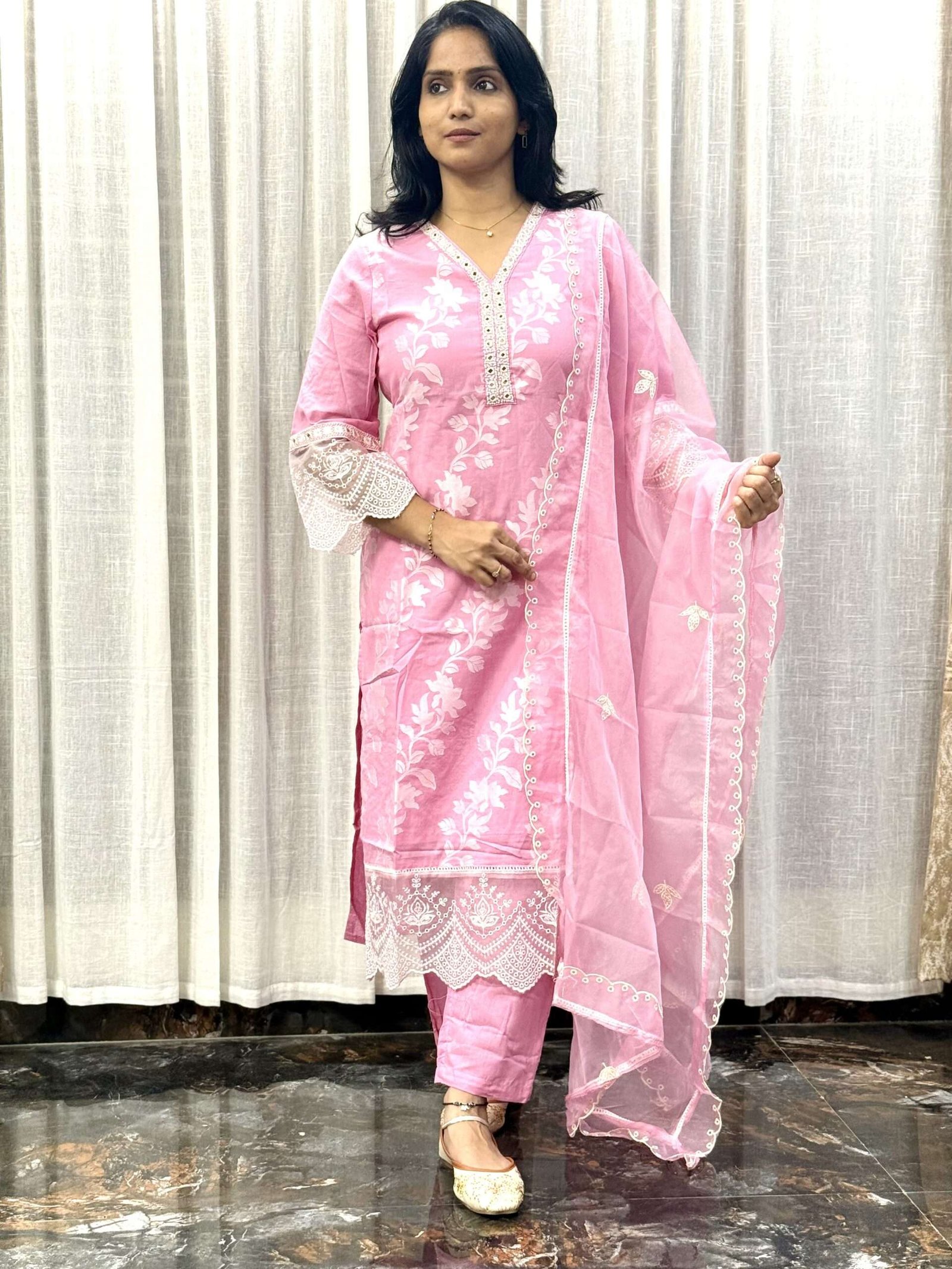Viscose Silk Kurti Set with Jamdhani Weave (3S10082506)