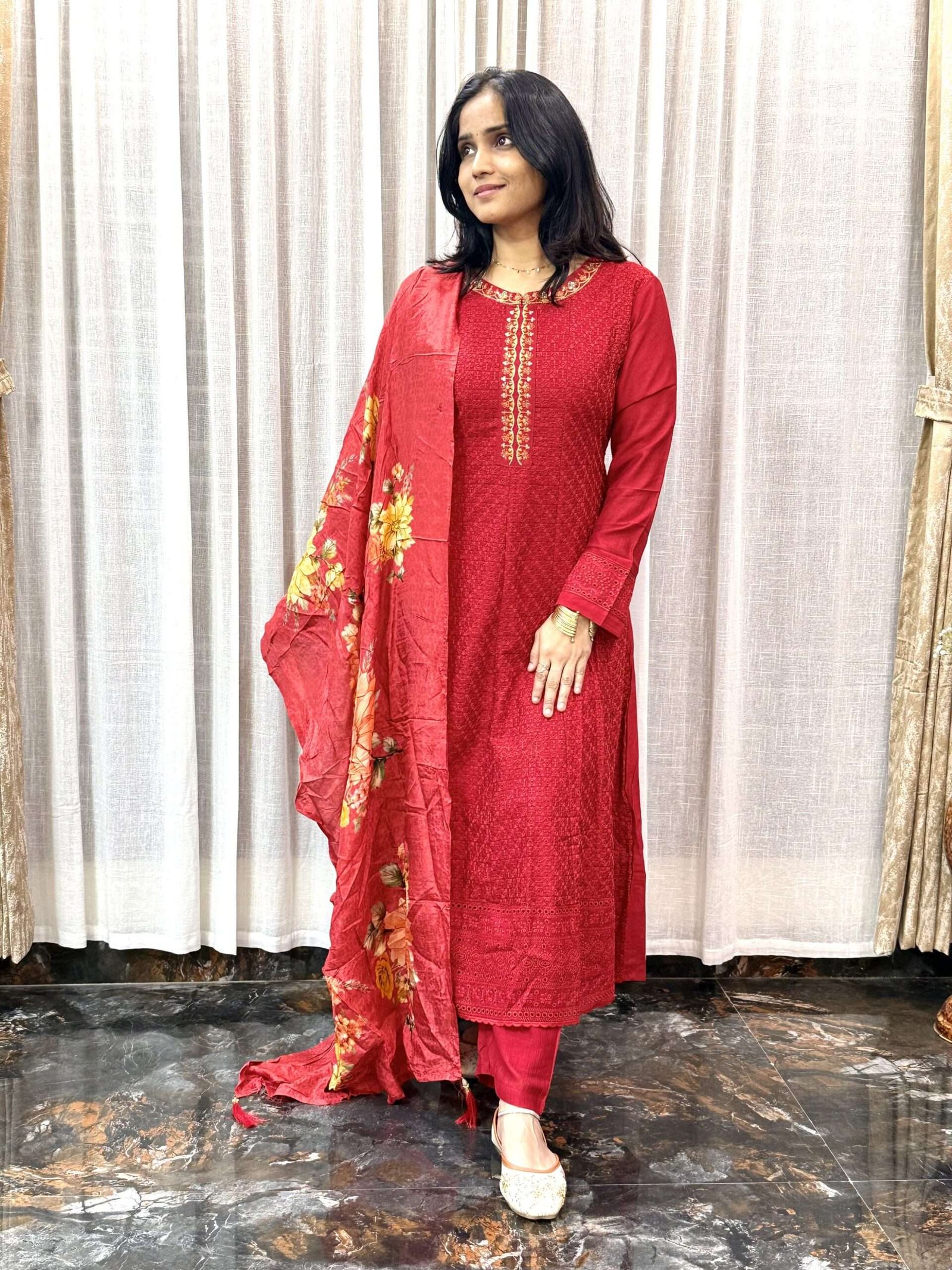 Umbrella Kurti Set Kali Pattern (3S03092502)
